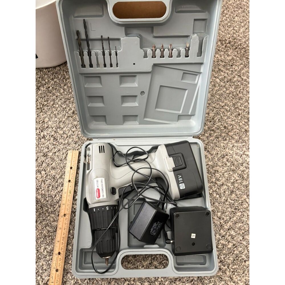 American Tool #17180 18V cordless drill set in gray hard case